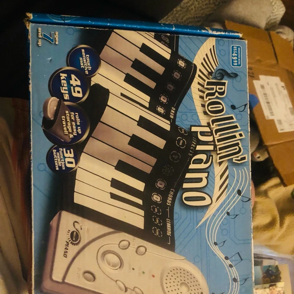 49-Key Portable Electronic Keyboard - Blue/Black